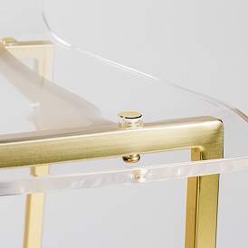 Image4 of Chloe 30" Clear Acrylic and Gold Modern Luxe Bar Stools Set of 2 more views