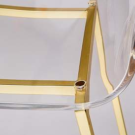 Image5 of Chloe 30" Clear Acrylic and Gold Modern Luxe Bar Stools Set of 2 more views