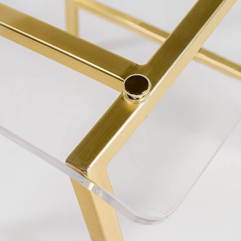 Image 6 Chloe 30 inch Clear Acrylic and Gold Modern Luxe Bar Stools Set of 2 more views