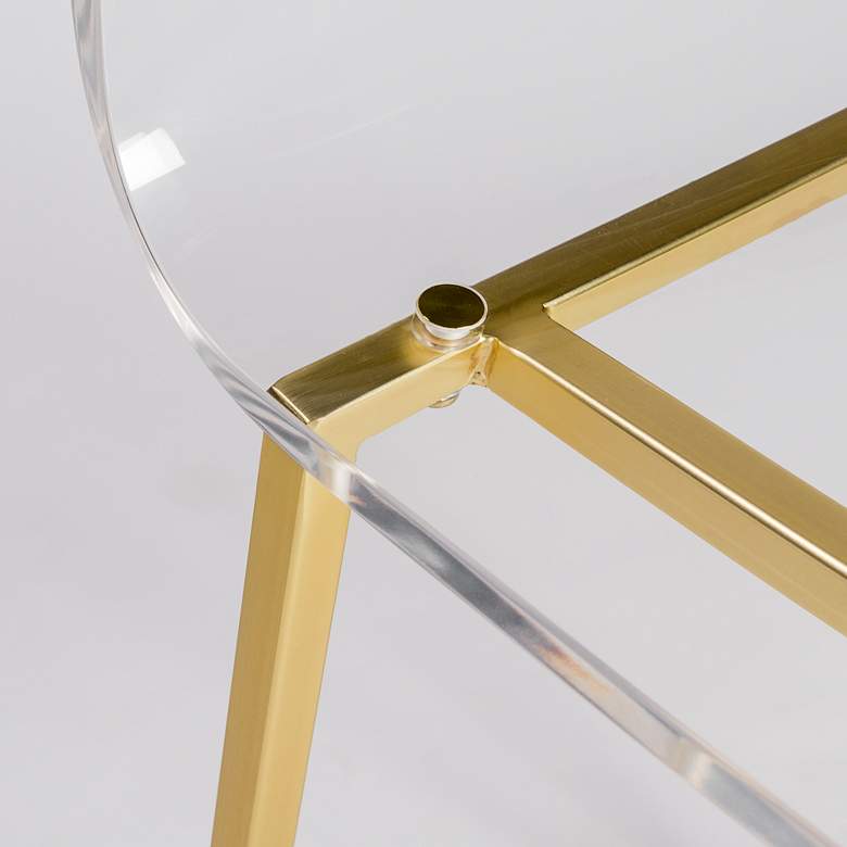 Image 7 Chloe 30 inch Clear Acrylic and Gold Modern Luxe Bar Stools Set of 2 more views