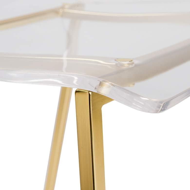 Image 4 Chloe 33 inch Clear Acrylic Matte Brushed Gold Side Chairs Set of 2 more views