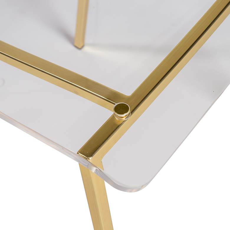 Image 5 Chloe 33 inch Clear Acrylic Matte Brushed Gold Side Chairs Set of 2 more views