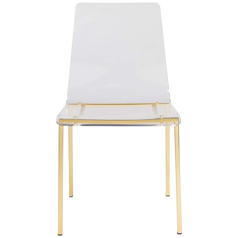 Image 6 Chloe 33 inch Clear Acrylic Matte Brushed Gold Side Chairs Set of 2 more views