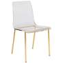 Chloe 33" Clear Acrylic Matte Brushed Gold Side Chairs Set of 2