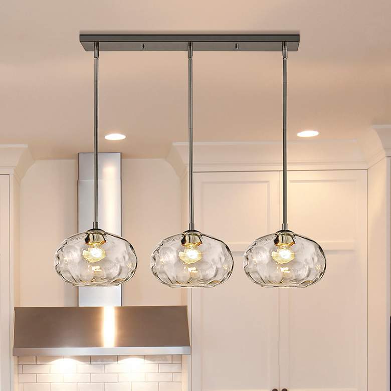 Image 2 Chloe 36" Wide Brushed Nickel 3-Light Linear Pendant