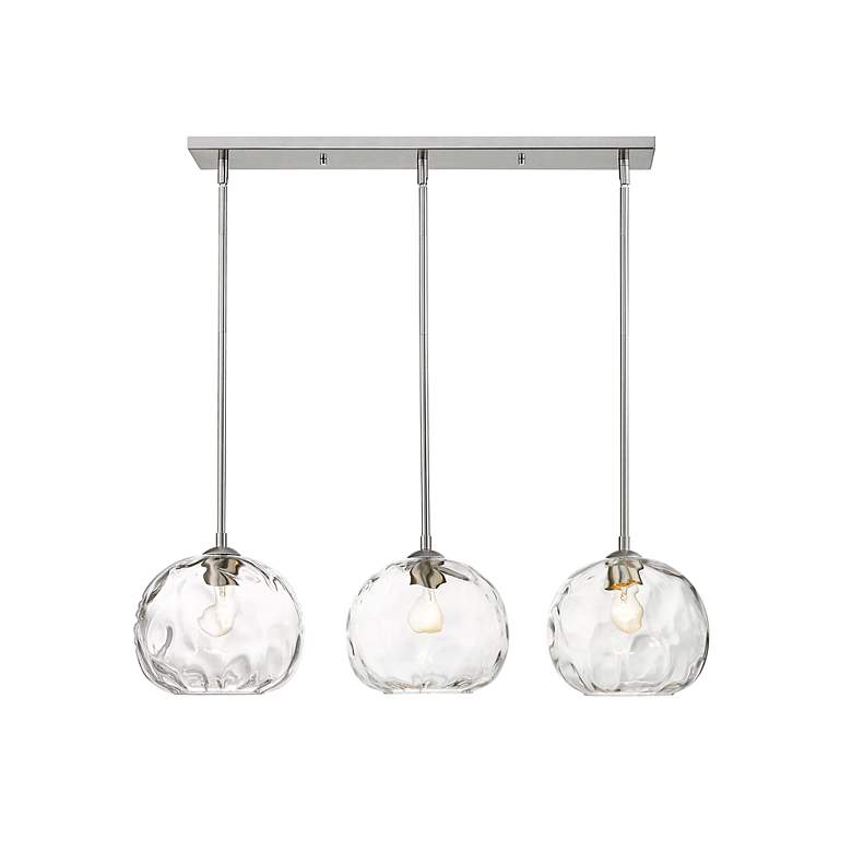 Image 6 Chloe 36" Wide Brushed Nickel 3-Light Linear Pendant more views