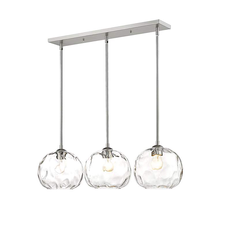 Image 7 Chloe 36" Wide Brushed Nickel 3-Light Linear Pendant more views