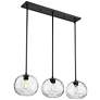 Thumbnail3 of Chloe 36" Wide Matte Black 3-Light Linear Chandelier