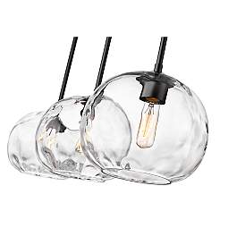 Image5 of Chloe 36" Wide Matte Black 3-Light Linear Chandelier more views