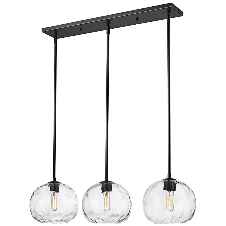 Image 6 Chloe 36" Wide Matte Black 3-Light Linear Chandelier more views