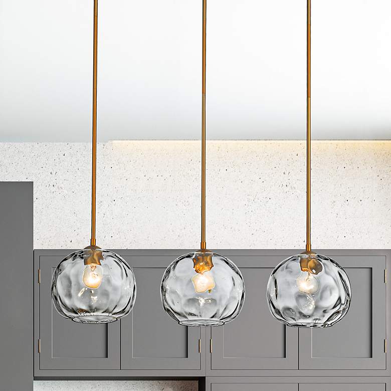 Image 2 Chloe 36" Wide Olde Brass 3-Light Pendant