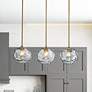 2_Chloe 36" Wide Olde Brass 3-Light Pendant