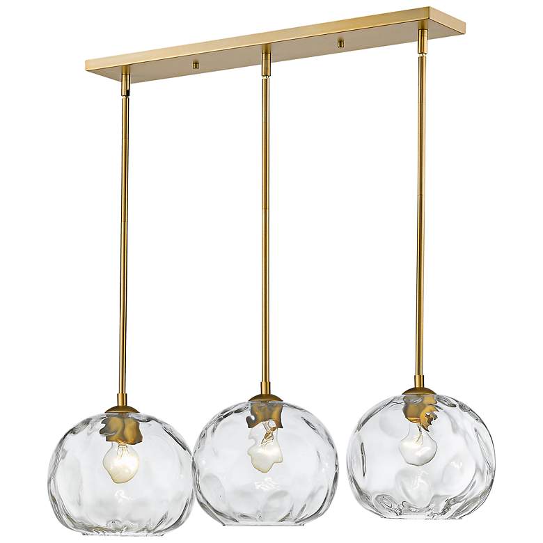 Image 6 Chloe 36" Wide Olde Brass 3-Light Pendant more views