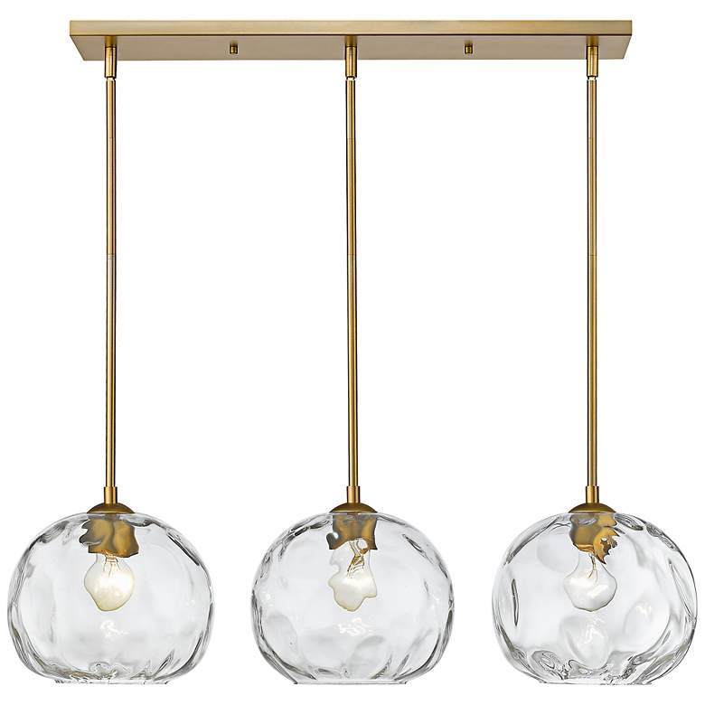 Image 7 Chloe 36" Wide Olde Brass 3-Light Pendant more views