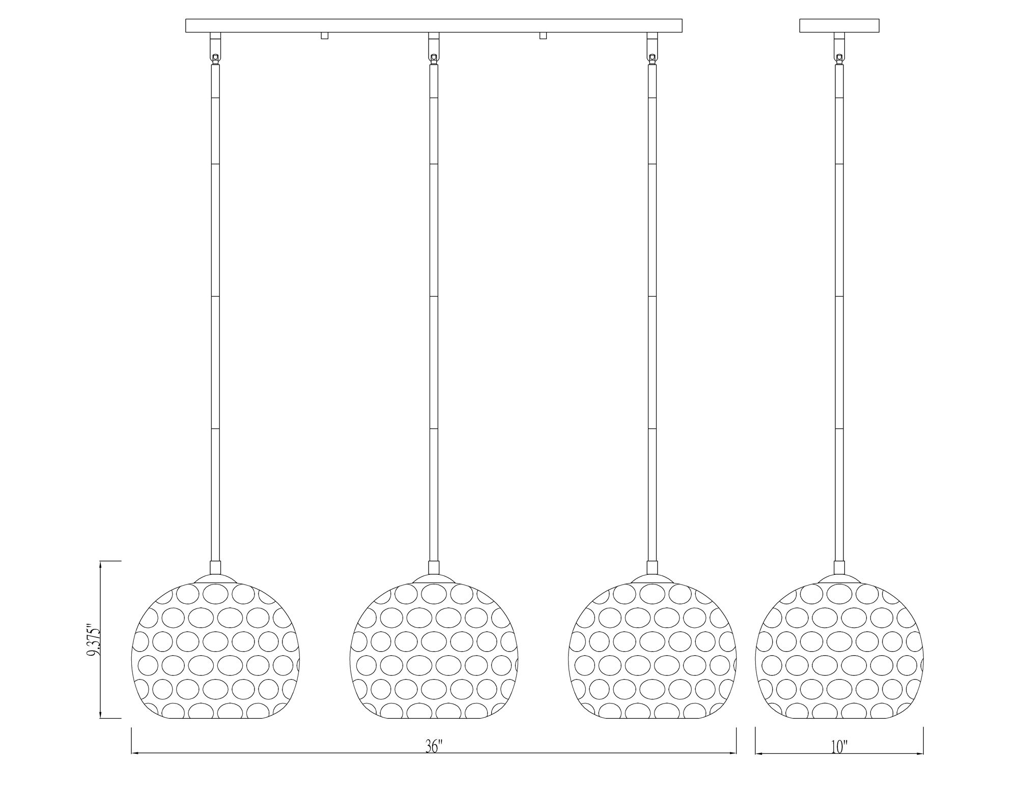 Chloe 36" Wide Olde Brass 3-Light Pendant in scene