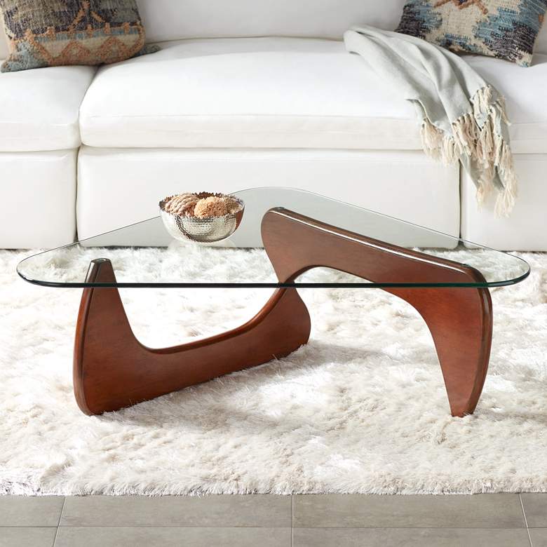 Image 2 Chloe 47 1/2 inch Wide Glass and Wood Coffee Table