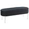 Chloe 48" Wide Black Velvet and Chrome Metal Storage Bench