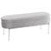 Chloe 48" Wide Gray Velvet Fabric Chrome Leg Storage Bench