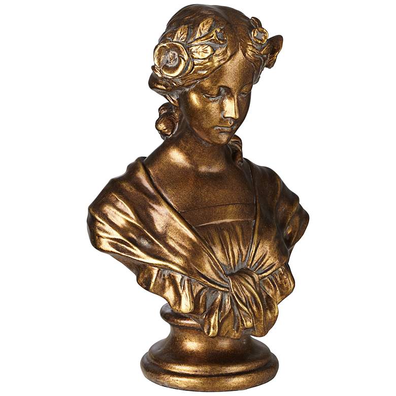 Image 1 Chloe Antique Gold Bust 18 1/2 inch High Sculpture