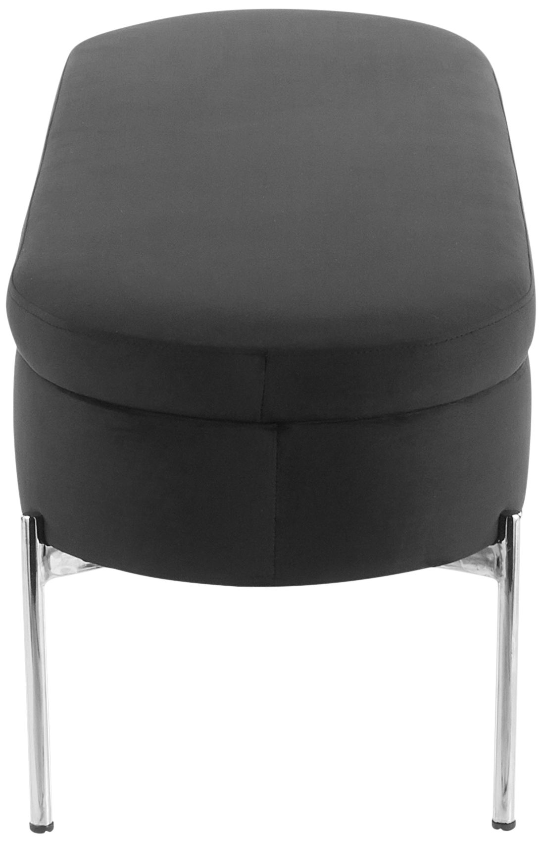 Chloe Black Velvet and Chrome Metal Storage Bench 94V88 Lamps Plus