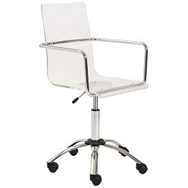 Image2 of Chloe Clear Acrylic Adjustable Swivel Office Chair more views