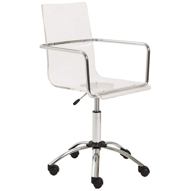 Chloe Clear Acrylic Adjustable Swivel Office Chair more views