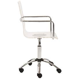 Image3 of Chloe Clear Acrylic Adjustable Swivel Office Chair more views