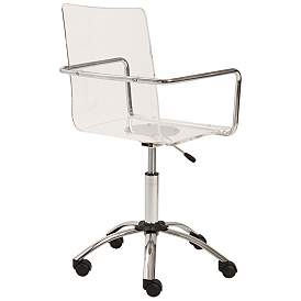 Image4 of Chloe Clear Acrylic Adjustable Swivel Office Chair more views