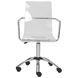 Image5 of Chloe Clear Acrylic Adjustable Swivel Office Chair more views