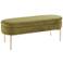 Chloe Green Velvet and Gold 48" Wide Modern Storage Bench