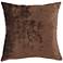 Choco Velvet Textured 20" Square Decorative Throw Pillow