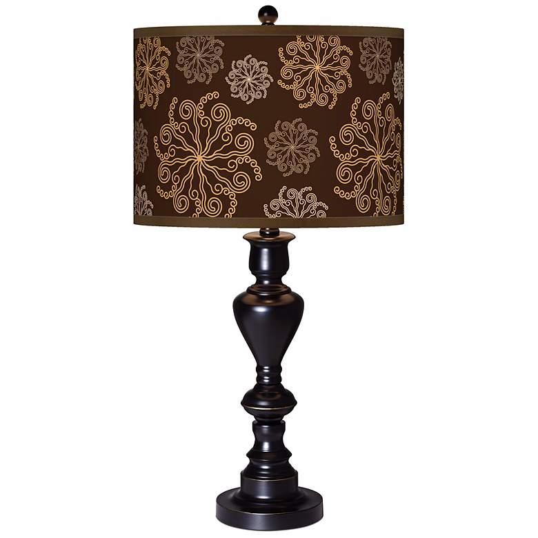 Image 1 Chocolate Blossom Giclee Glow Black Bronze Table Lamp