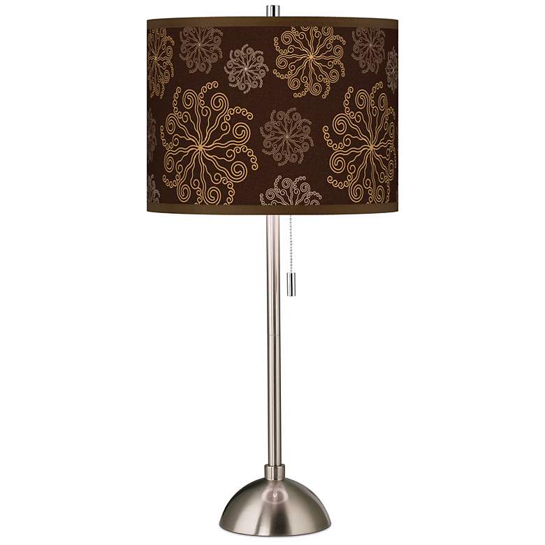 Image 1 Chocolate Blossom Linen Giclee Contemporary Table Lamp