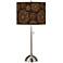 Chocolate Blossom Linen Giclee Contemporary Table Lamp