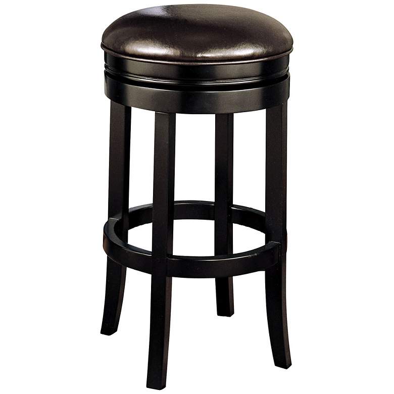 Image 1 Chocolate Brown Leather 30 inch High Backless Swivel Bar Stool