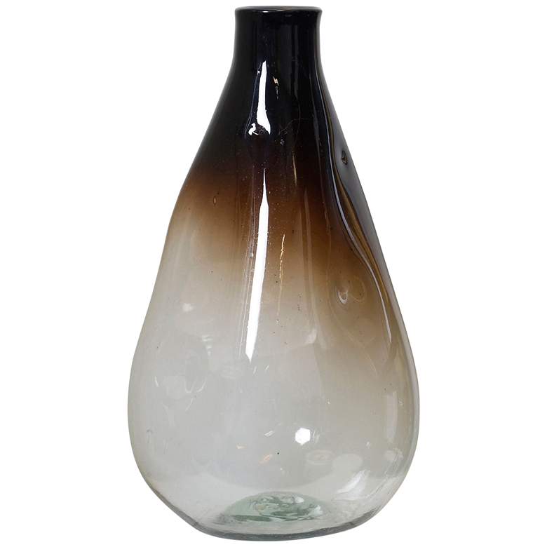 Image 1 Chocolate Ombre Rain  Drop 23.6" High Hand Blown Modern Glass Vase