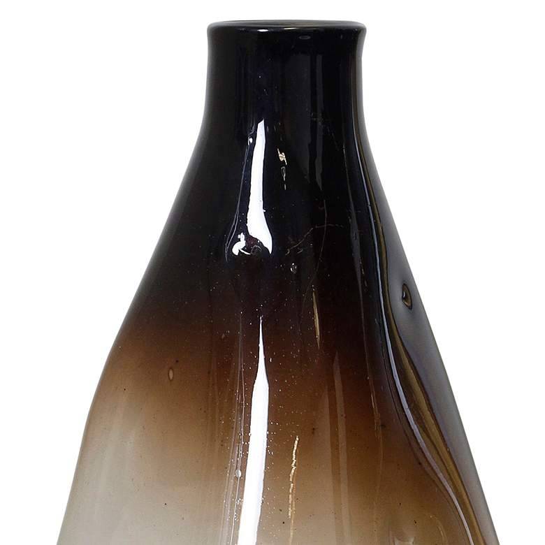 Image 2 Chocolate Ombre Rain  Drop 23.6 inch High Hand Blown Modern Glass Vase more views