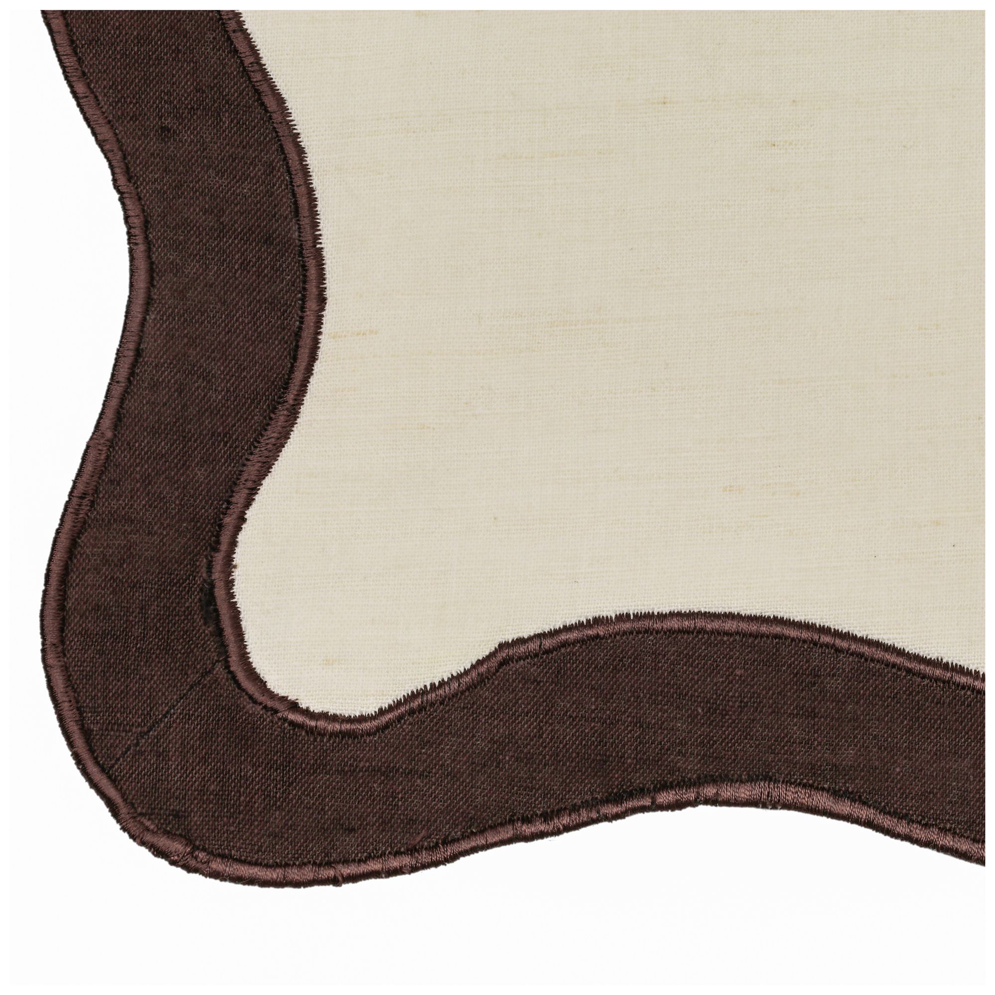 Image 3 Chocolate on Cream Organic Cotton / Linen Wavy Challah Cover more views