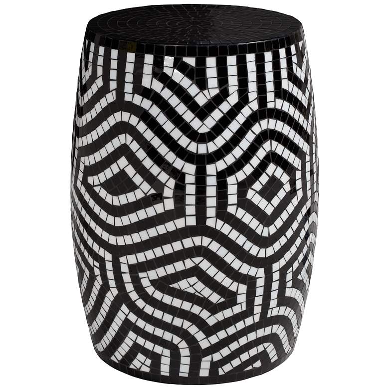 Image 1 Chohan Black and White Mosaic Accent Table