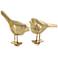 Chripers Shiny Gold 2-Piece Decorative Bird Figurines Set