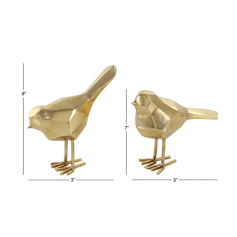 Image 6 Chripers Shiny Gold 2-Piece Decorative Bird Figurines Set more views