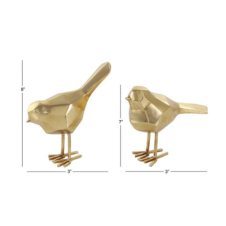 Image 6 Chripers Shiny Gold 2-Piece Decorative Bird Figurines Set more views