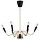 Chris 29" Wide French Gold and Black 6-Light Chandelier