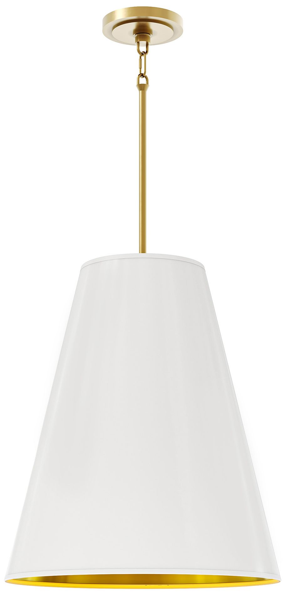 Chrissy 18"W 4-Light Brass Pendant w/ Daisy w/ Matte Gold Interior Shade