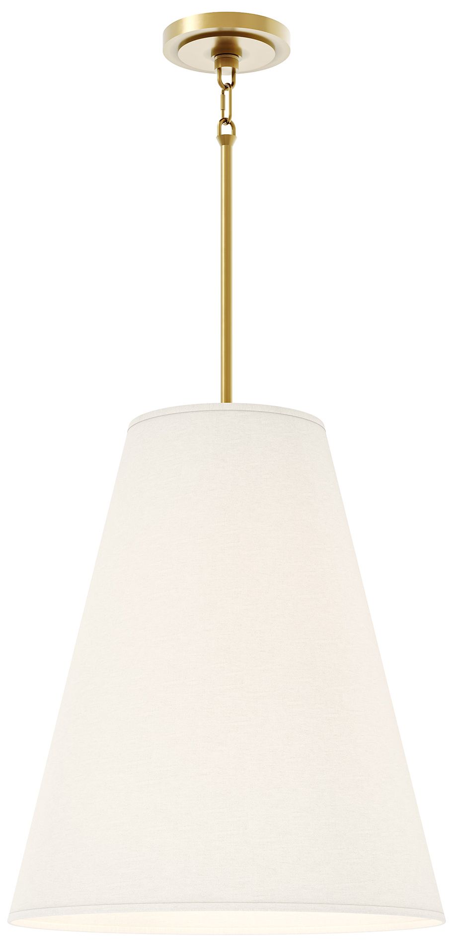 Chrissy 18"W 4-Light Modern Brass Pendant w/ Shannon Oyster Fabric Shade