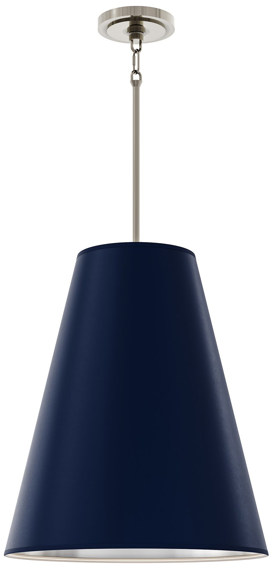 Chrissy 18"W 4-Light Nickel Pendant w/ Midnight Blue,Silver Interior Shade