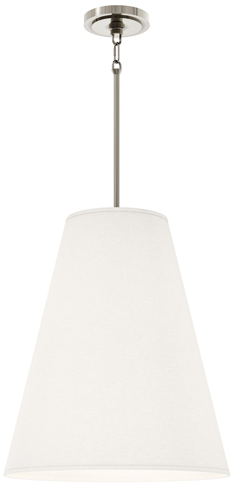 Chrissy 18"W 4-Light Polished Nickel Pendant w/ Shannon Oyster Fabric Shade