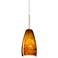 Chrissy 4 1/4"W Satin Nickel and Amber Glass Mini Pendant