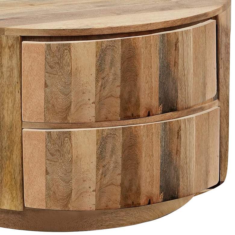Image 2 Christa 30" Wide Natural Mango Wood 2-Drawer Coffee Table more views