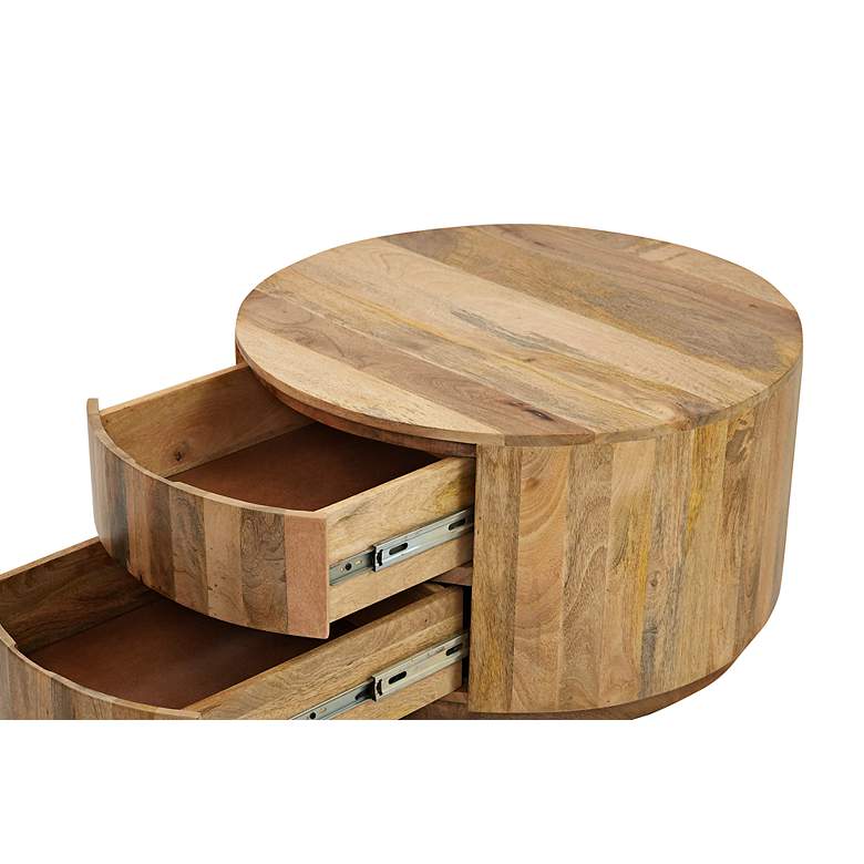 Image 3 Christa 30" Wide Natural Mango Wood 2-Drawer Coffee Table more views